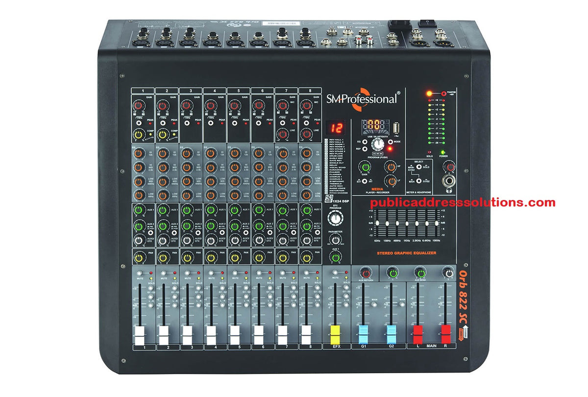Studiomaster Orb 822 SC Mixer (8 Channel) With Inbuilt Audio