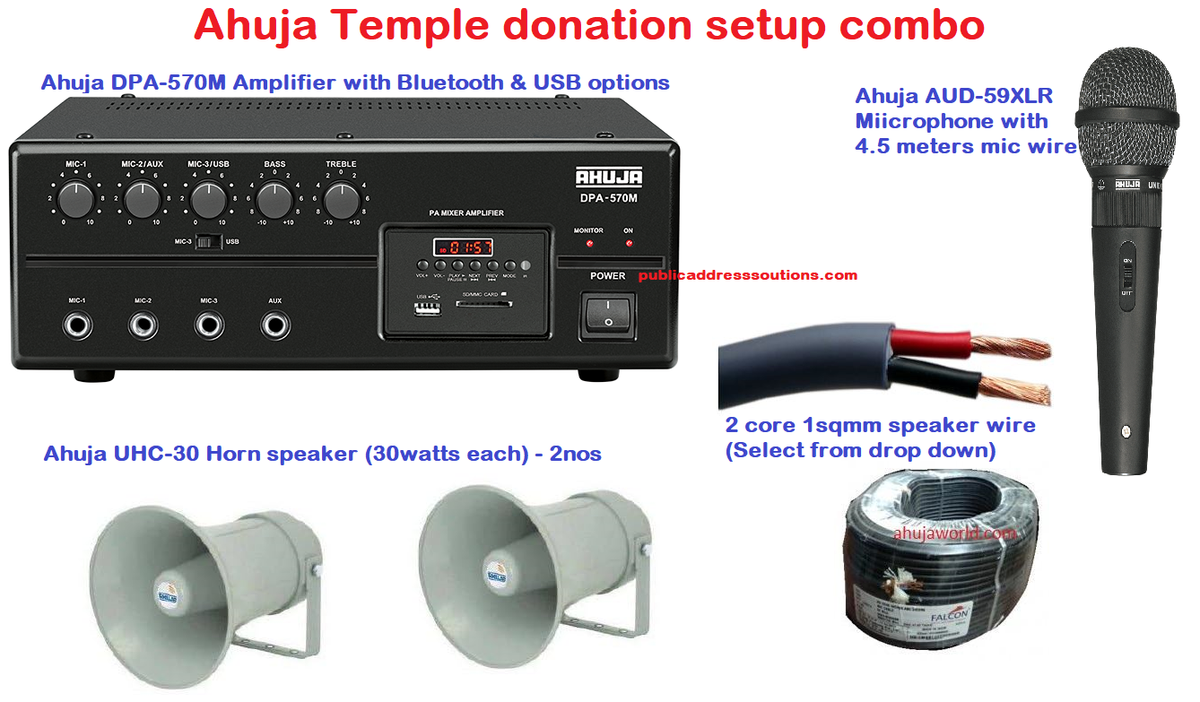 Ahuja Combo for Temple donation / outdoor audio setup combo with 2