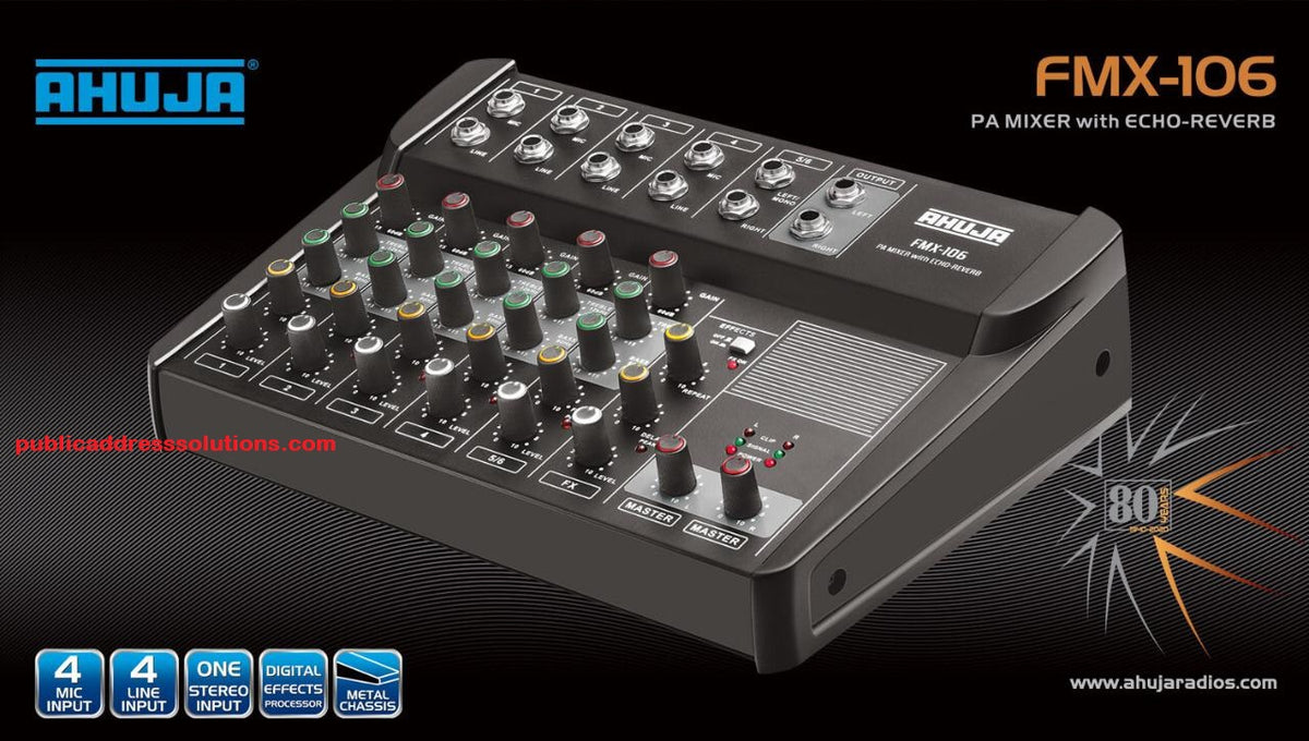 Ahuja FMX 106 Mixer (6 Channel) – publicaddresssolutions