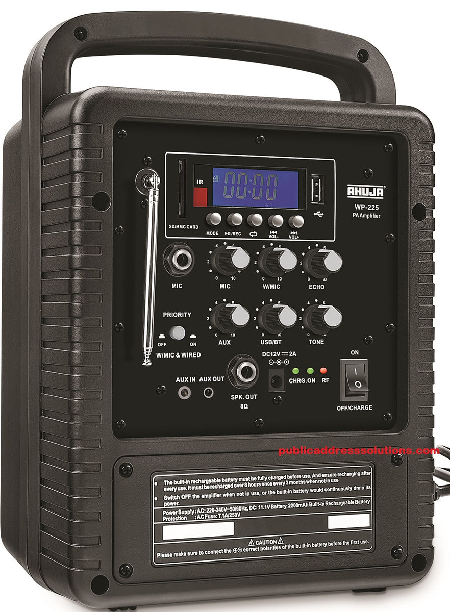 Ahuja WP 225 with Bluetooth, USB, Recording, Echo and Rechargable