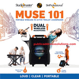 Studiomaster Muse 101 Portable Speaker with Bluetooth, Recording, USB,Echo, Battery backup & output for live streaming