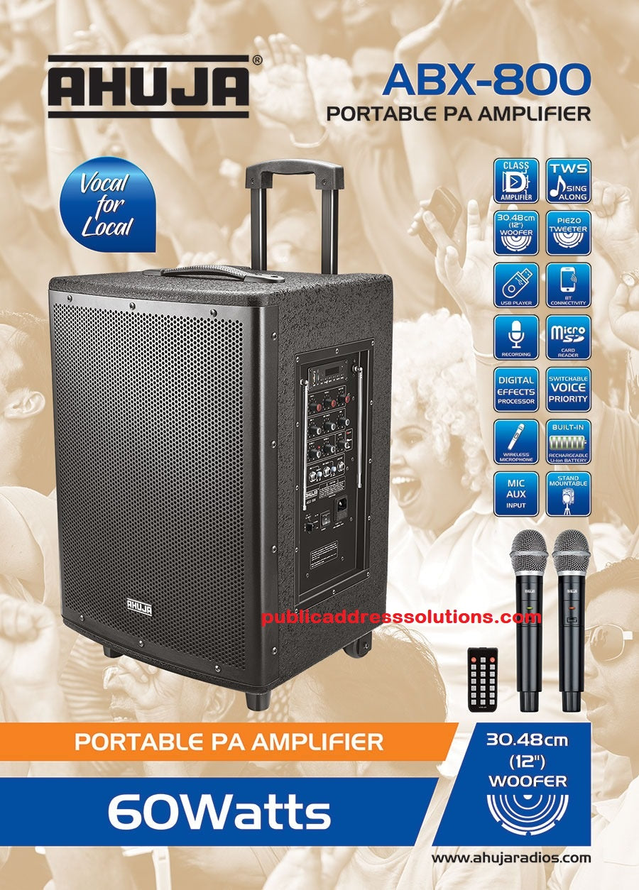 Ahuja ABX 800 Portable speaker with wooden cabinet, Echo