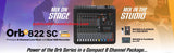 Studiomaster Orb 822 SC Mixer (8 Channel) With Inbuilt Audio Interface, Recording, Bluetooth, USB, Equalizer & One knob Compressor