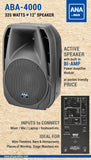 Ahuja ABA 4000 Portable Active speaker