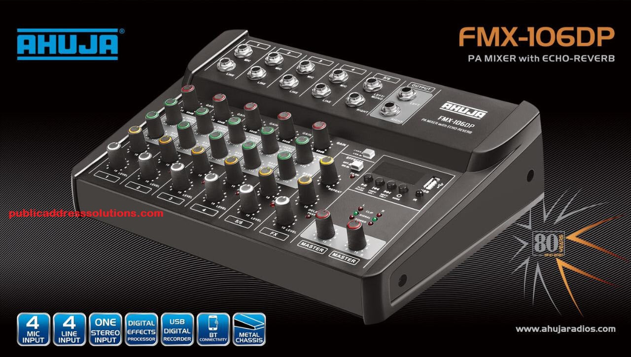 Ahuja FMX 106 Mixer (6 Channel) – publicaddresssolutions