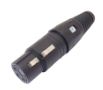 MX 3138  XLR 3 PIN MIC FEMALE CONNECTOR XLR WITH NUMBER MARK BLACK COATED