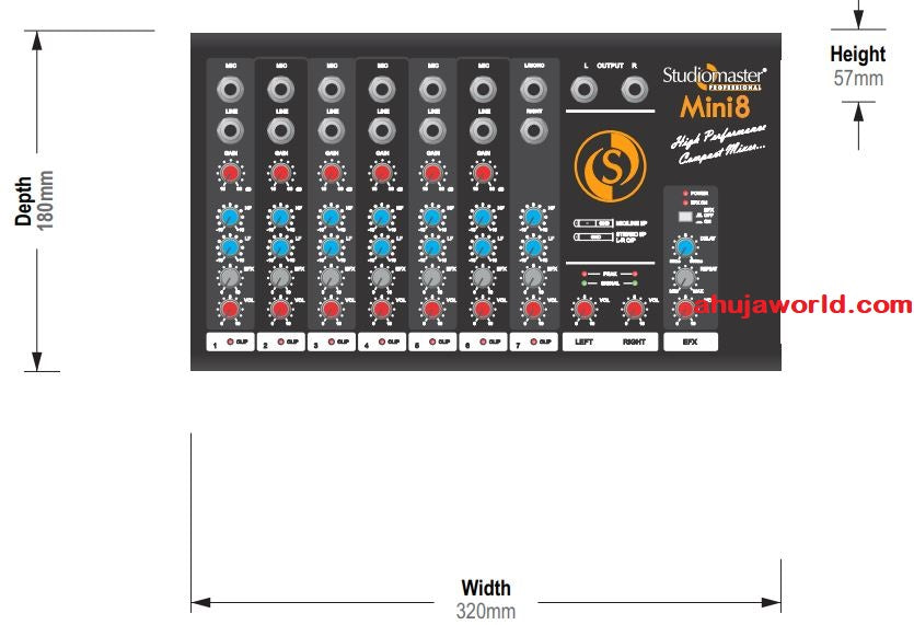 Studiomaster Mini 8 Mixer (7 Channel) – publicaddresssolutions